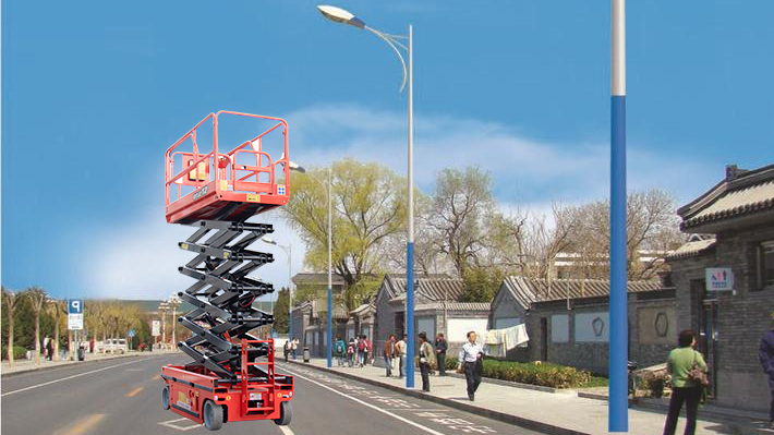 路燈維護升降機應用